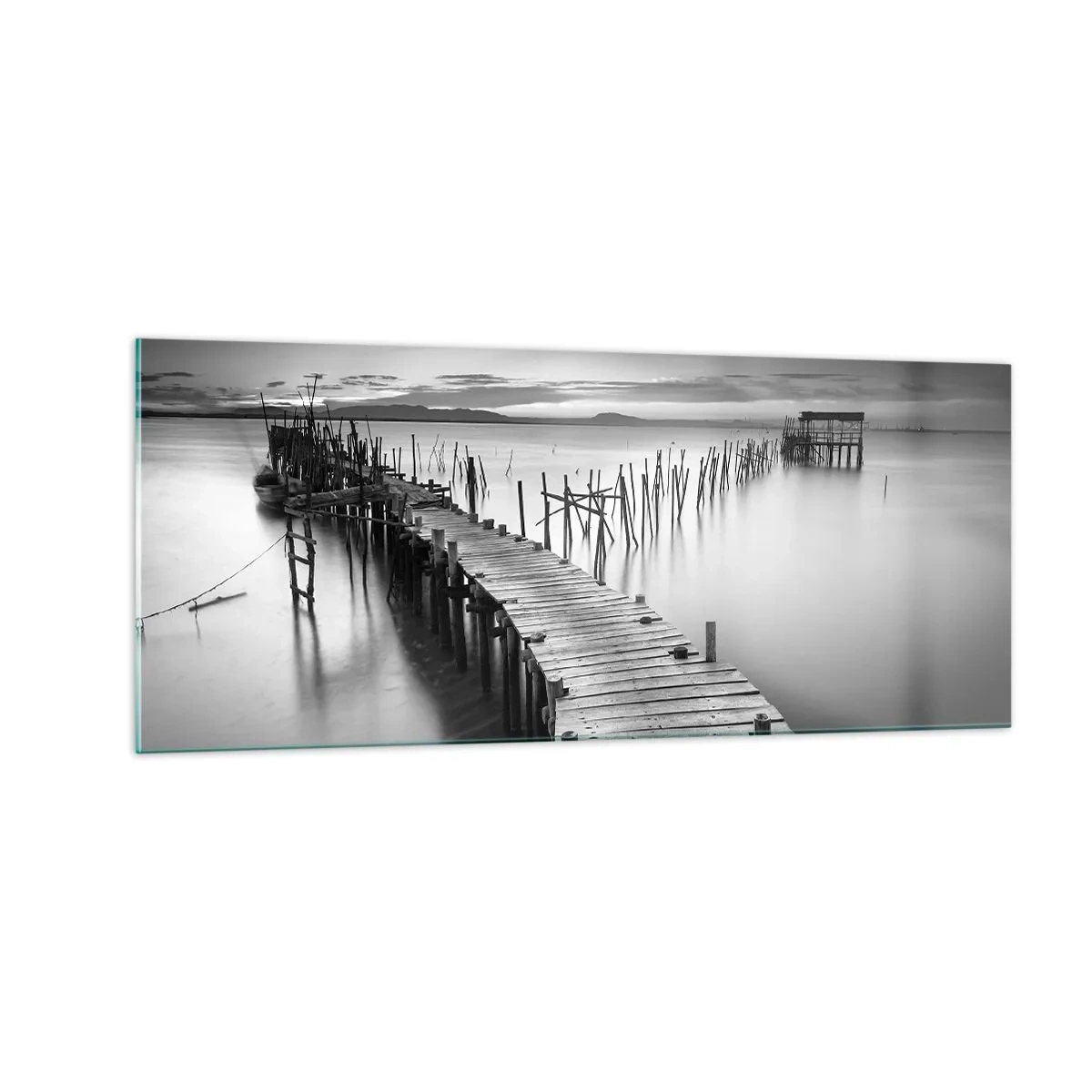 Obraz na szkle - Spokój zapomnianego brzegu - 100x40 cm