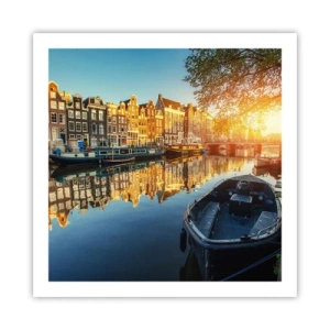 Plakat - Poranek w Amsterdamie - 60x60 cm