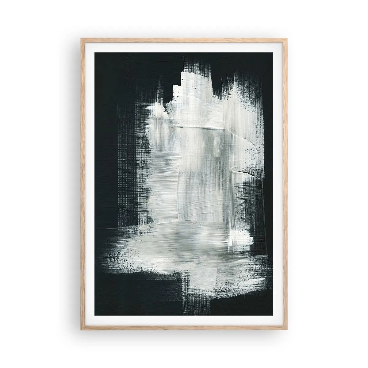 Plakat w ramie jasny dąb - Utkane z pionu i poziomu - 70x100 cm