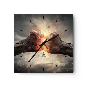 Zegar ścienny - Stań do walki - 40x40 cm