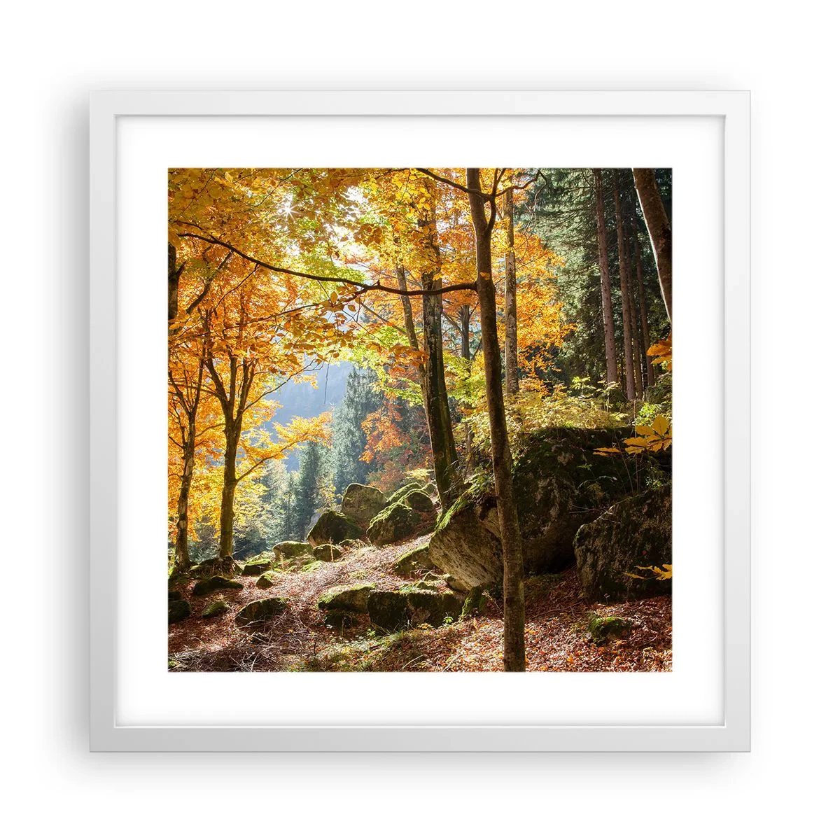 Plakat w białej ramie - Czas na odpoczynek - 40x40 cm