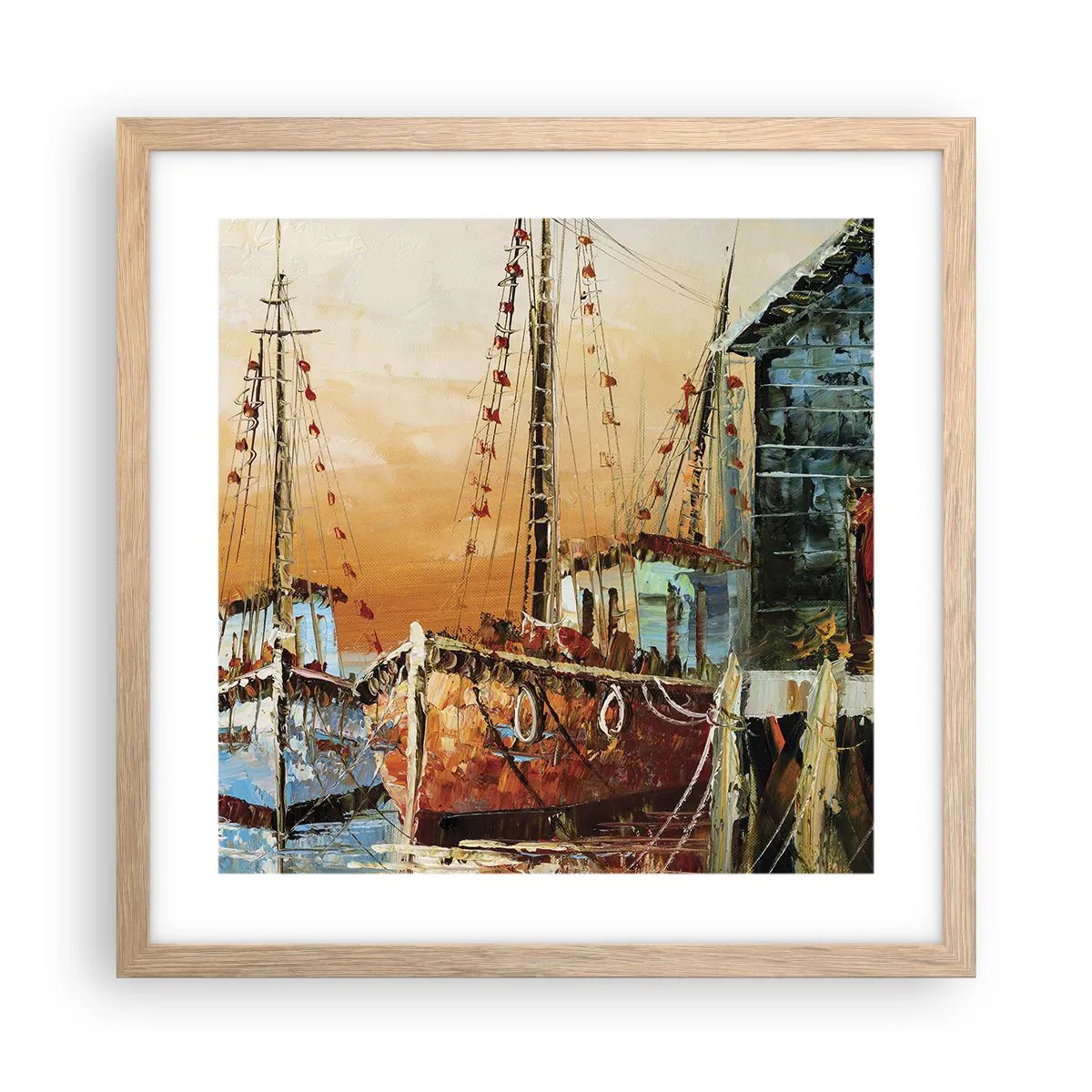 Plakat w ramie jasny dąb - Spokojny powrót - 40x40 cm