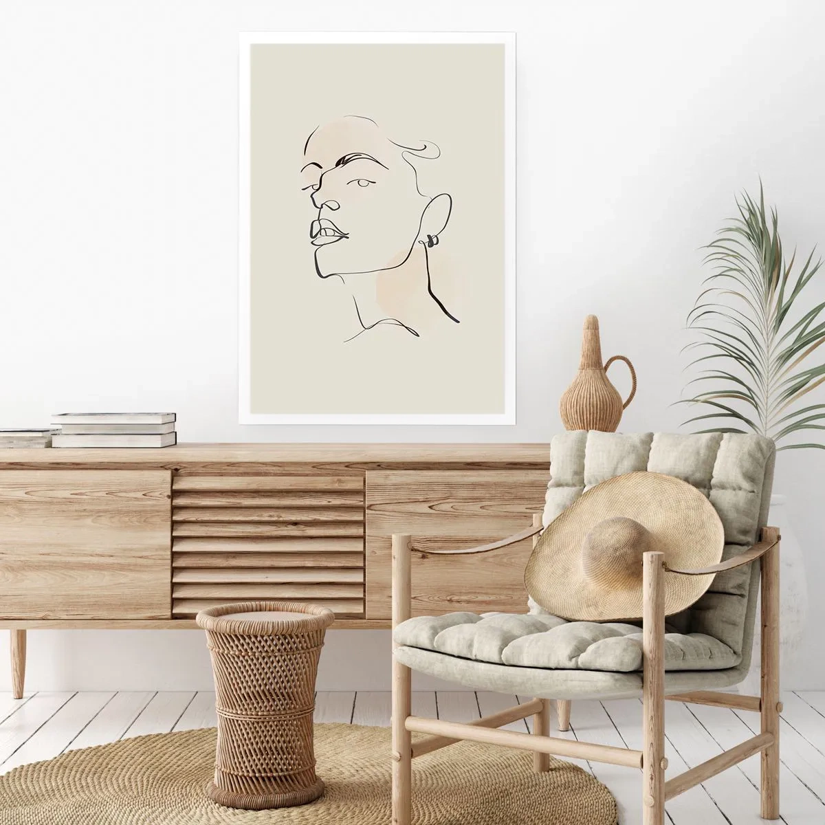 Plakat - Minimalistyczny portret kobiety w stylu line art - 50x70cm - Dumne spojrzenie - Nowoczesna dekoracja ścienna do salonu, kuchni i sypialni ARTTOR