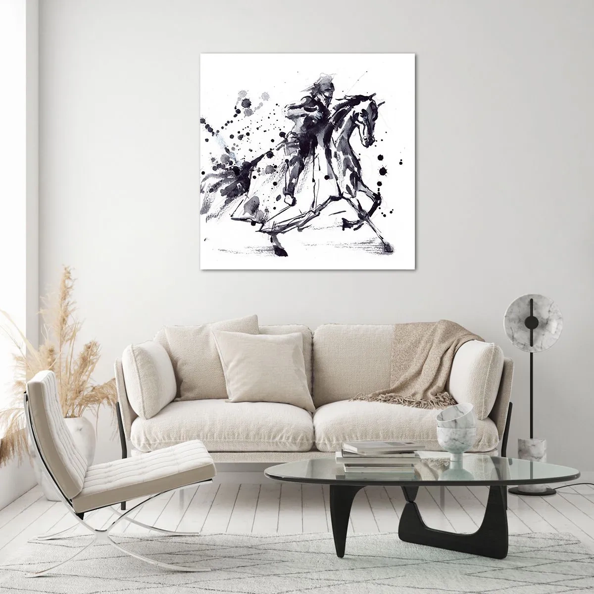 Obraz na szkle - Czarny rycerz - 70x70 cm