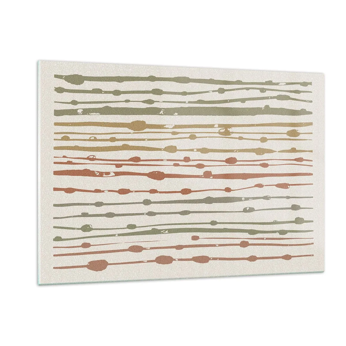 Obraz na szkle - Kolorowe linie i plamy układające się w rytmiczną kompozycję - 120x80cm - Muzyczny zapis barw - Nowoczesna dekoracja ścienna do salonu, kuchni i sypialni ARTTOR