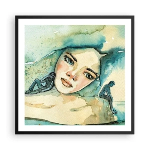 Plakat w czarnej ramie - Am I blue? - 60x60 cm