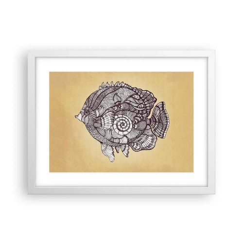 Plakat w białej ramie - Z oceanu ornamentów - 40x30 cm