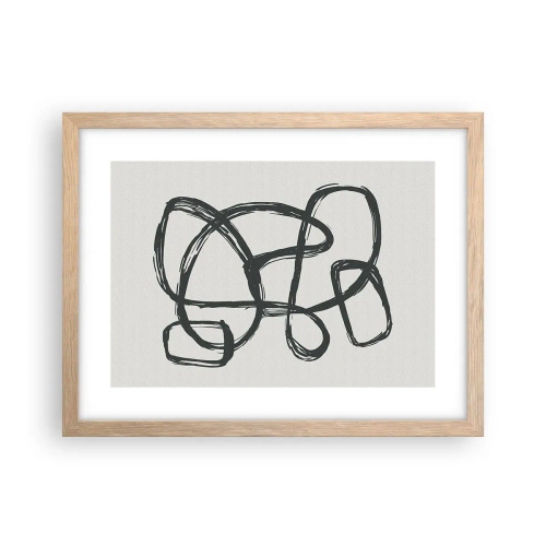 Plakat w ramie jasny dąb - Zapętlona abstrakcja - 40x30 cm