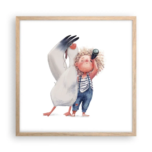 Plakat w ramie jasny dąb - Plan wielkiej podróży - 50x50 cm