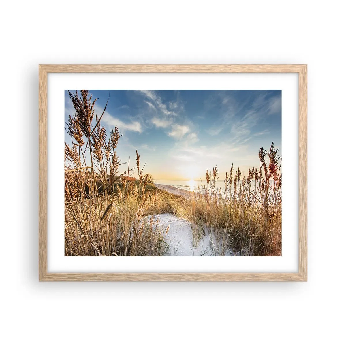 Plakat w ramie jasny dąb - Północna plaża - 50x40 cm