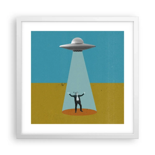 Plakat w białej ramie - Bliskie spotkanie - 40x40 cm