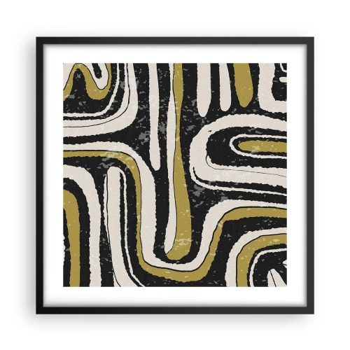 Plakat w czarnej ramie - Kompozycja: trakty i zaułki - 50x50 cm