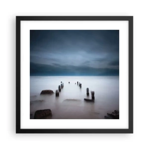 Plakat w czarnej ramie - Zamyślone jezioro - 40x40 cm