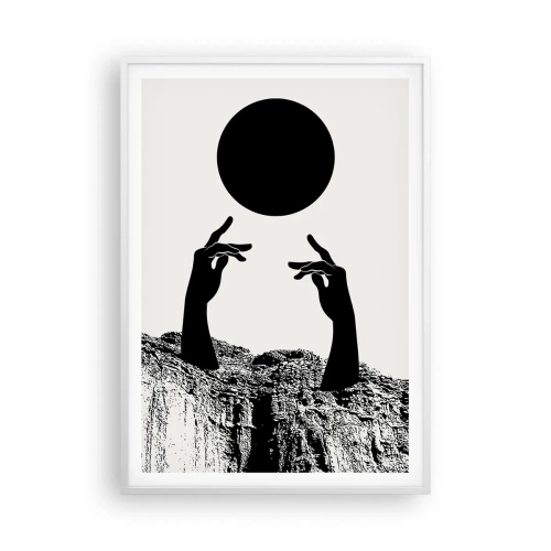 Plakat w białej ramie - Kompozycja surrealistyczna: słońce i reszta - 70x100 cm