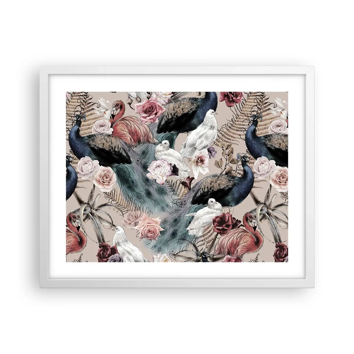 Plakat w białej ramie - W pałacowym ogrodzie - 50x40 cm