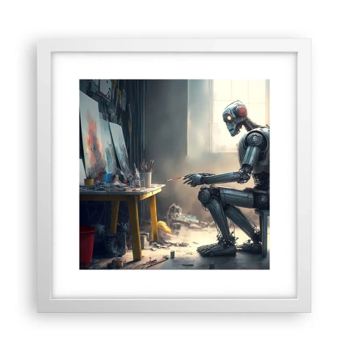 Plakat w białej ramie - Akt kreacji - 30x30 cm