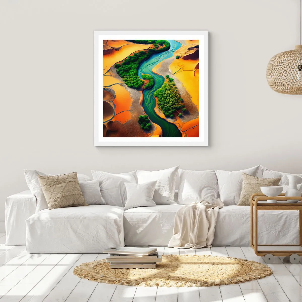 Plakat w białej ramie - Życiodajna rzeka - 50x50 cm