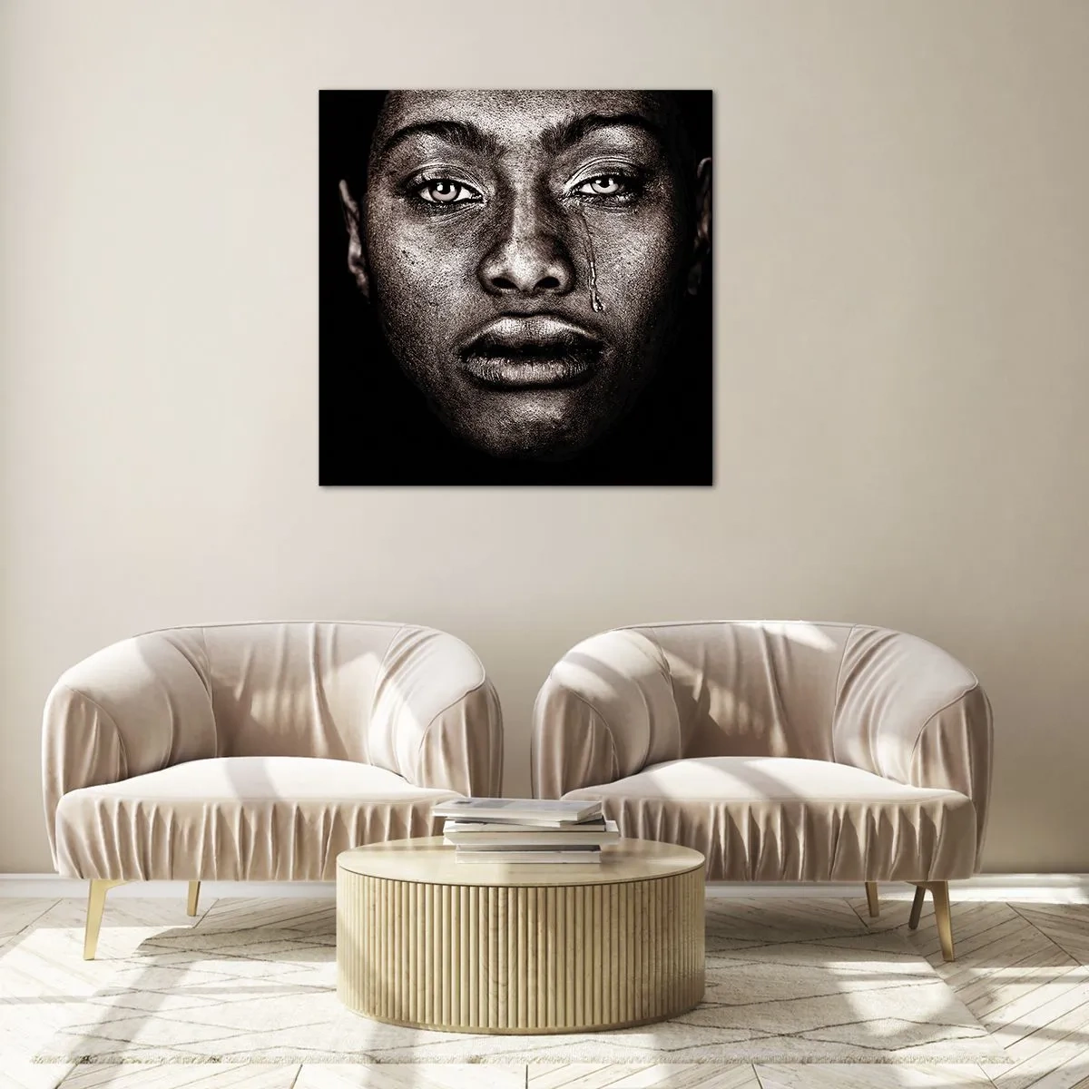 Obraz na szkle - Jedna łza - 30x30 cm