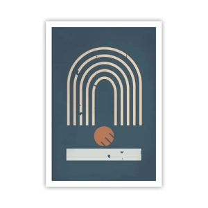 Plakat - Geometria na granacie - 70x100 cm