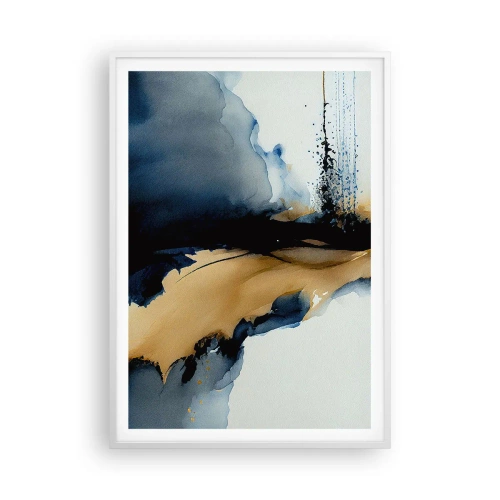 Plakat w białej ramie - Za zasłoną - 70x100 cm
