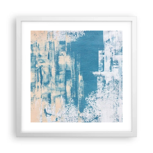 Plakat w białej ramie - Przez lodowy sopel - 40x40 cm