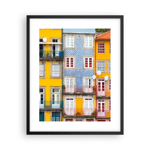 Plakat w czarnej ramie - Barwy starego miasta - 40x50 cm