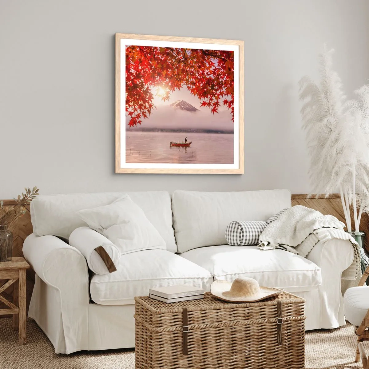 Plakat w ramie jasny dąb - W japońskim klimacie - 40x40 cm