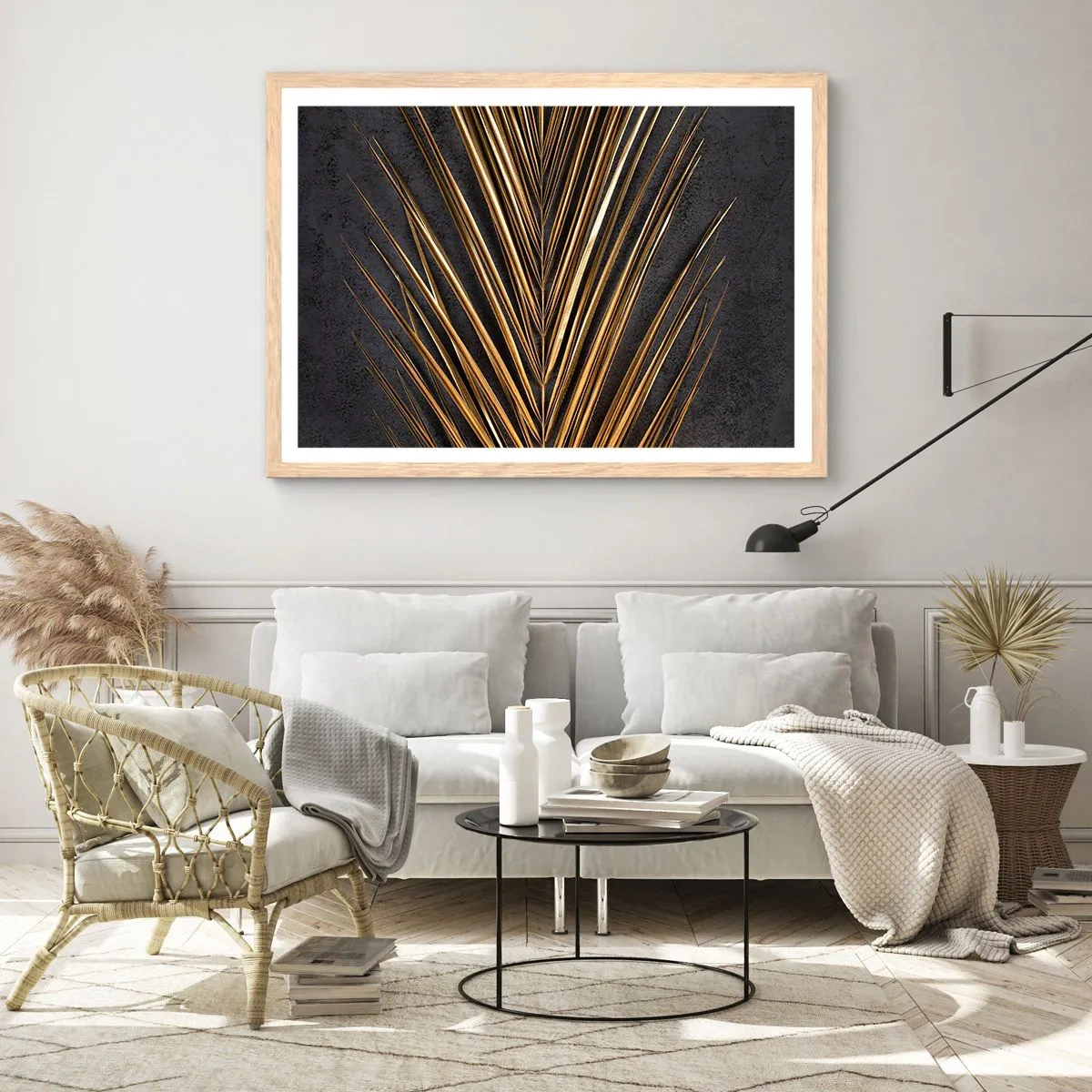 Plakat w ramie jasny dąb - Złoto tropików - 50x40 cm