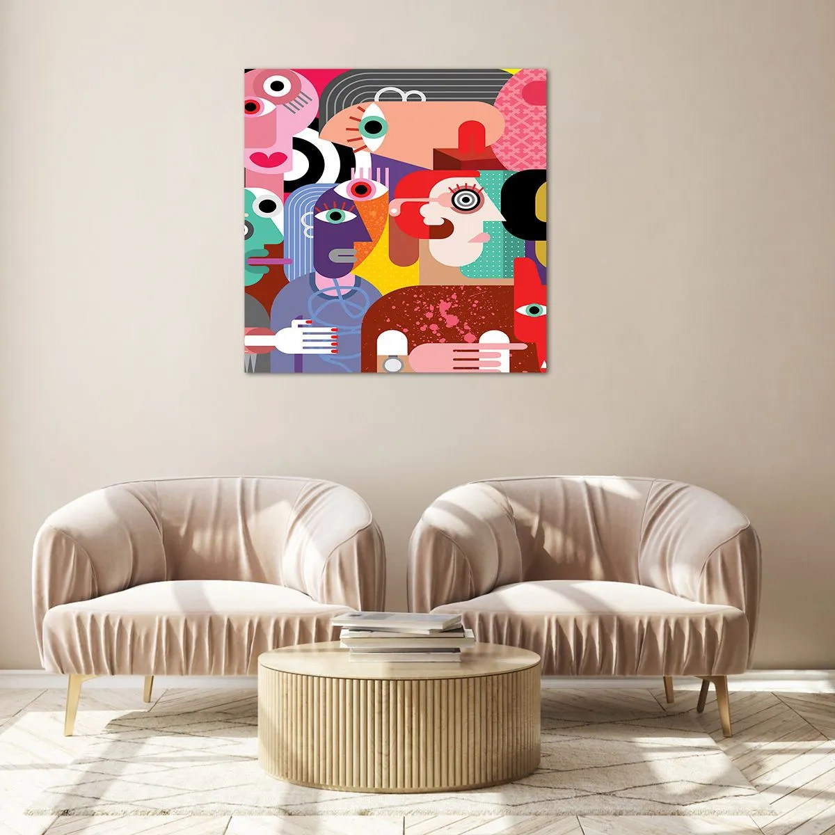 Obraz na szkle - My od pana Picassa - 70x70 cm