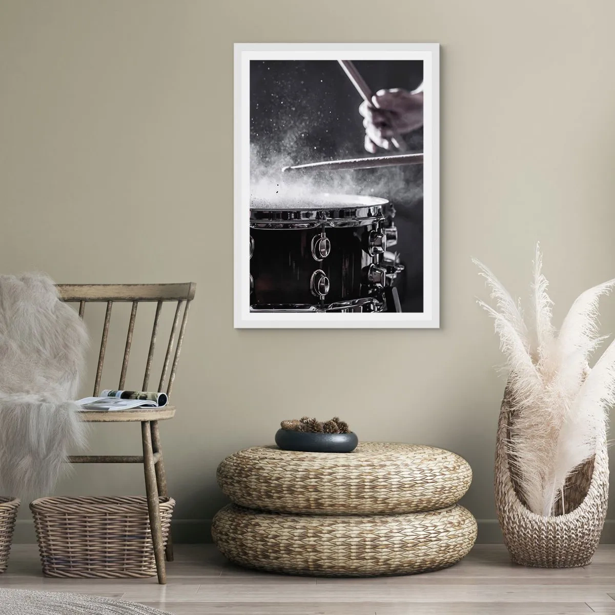 Plakat w białej ramie - Puls muzyki - 70x100 cm