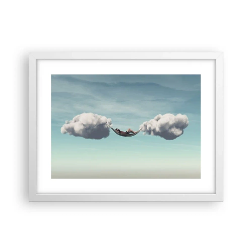 Plakat w białej ramie - Błogość chwili - 40x30 cm