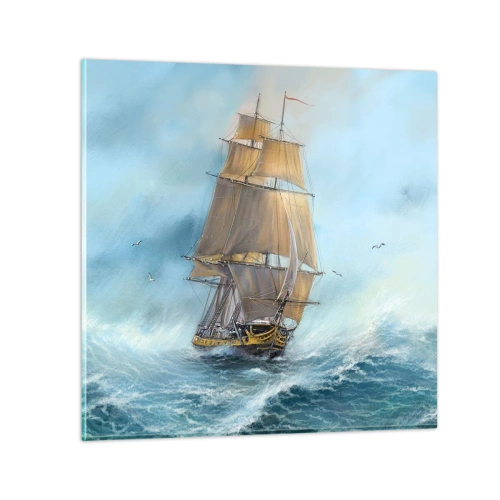 Obraz na szkle - Mknący po falach - 30x30 cm