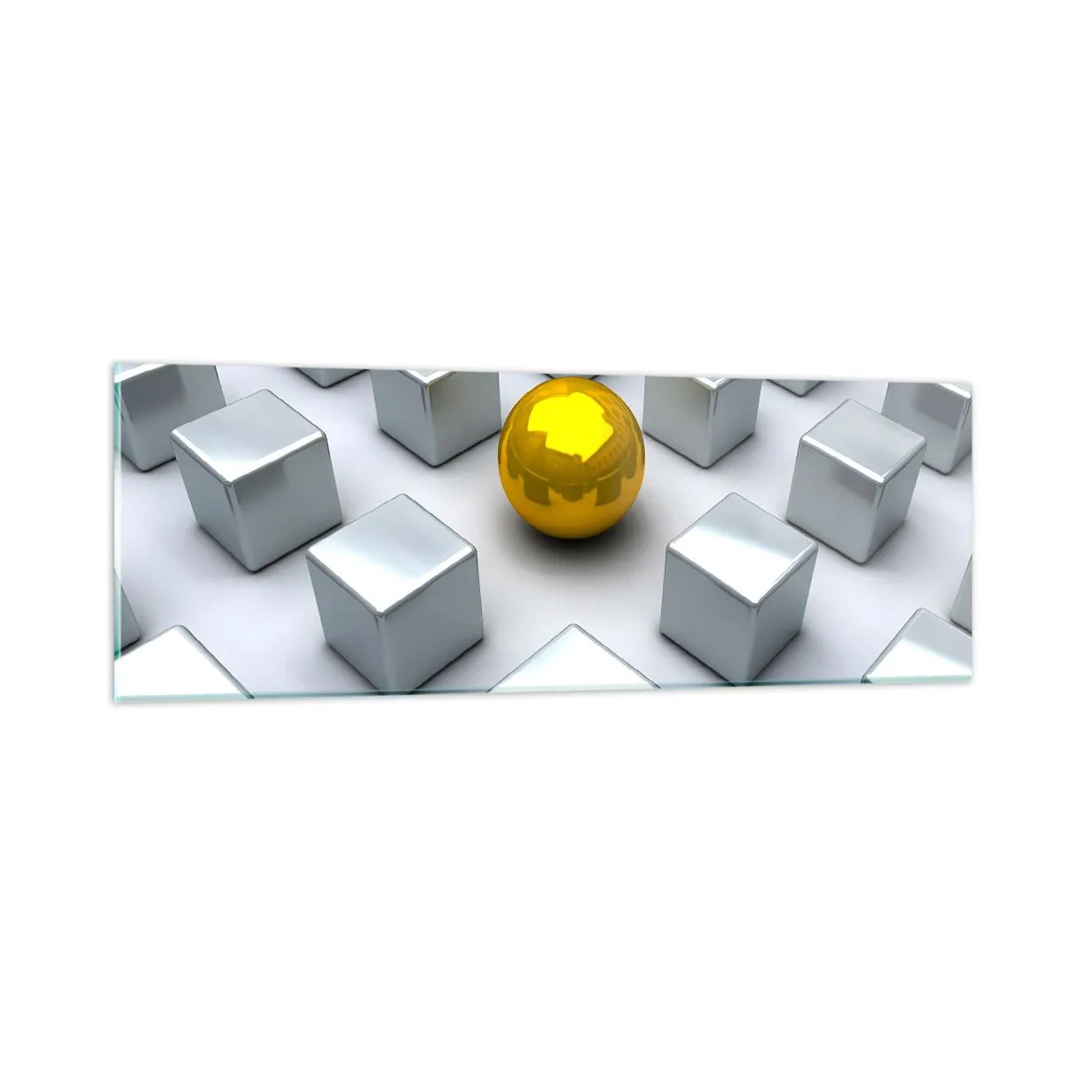 Obraz na szkle - Dlaczego ja? Kompozycja geometryczna - 90x30 cm