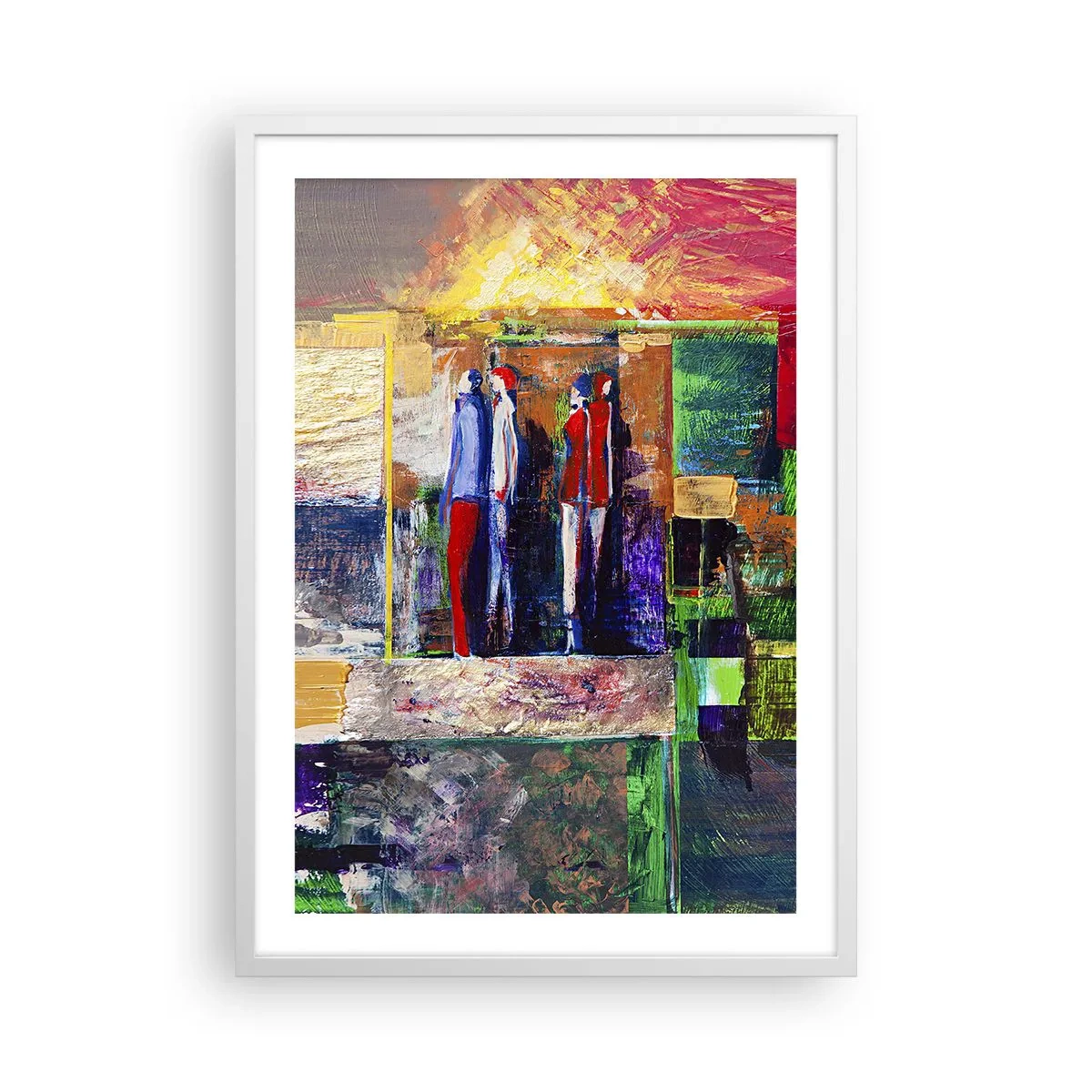 Plakat w białej ramie - Relacje i emocje - 50x70 cm