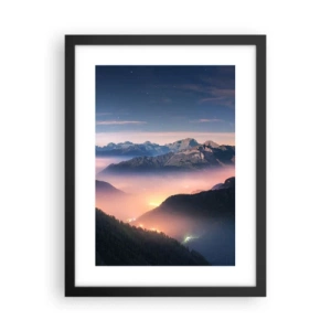 Plakat w czarnej ramie - Światło w dolinach - 30x40 cm