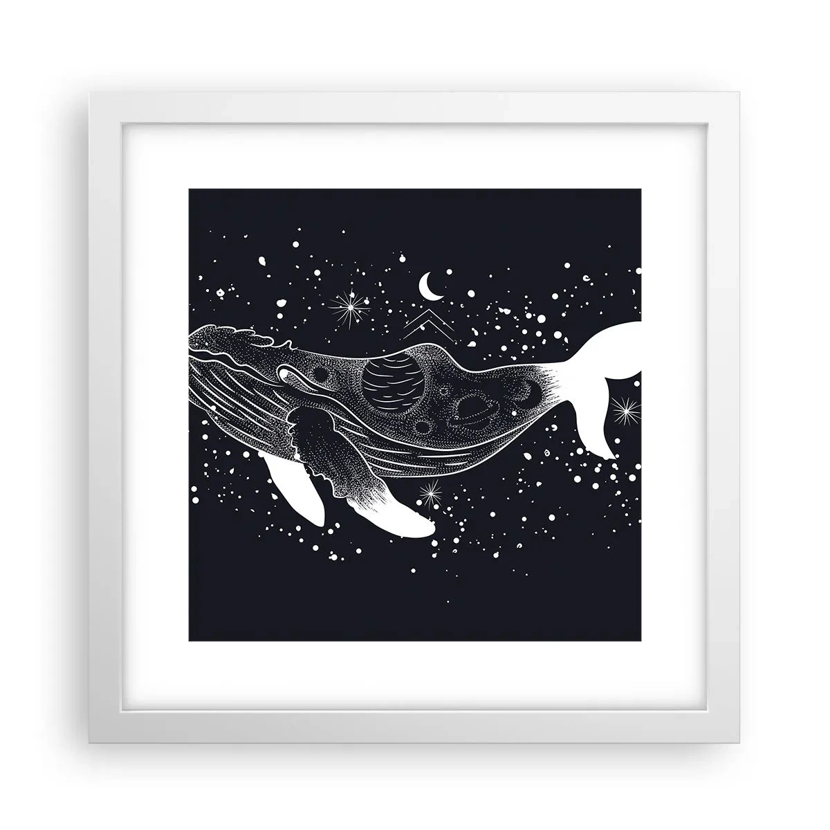 Plakat w białej ramie - W oceanie wszechświata - 30x30 cm