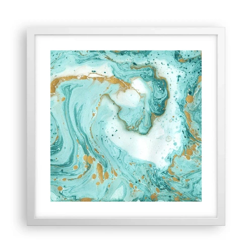 Plakat w białej ramie - Pod wielką falą z epoki Edo - 40x40 cm