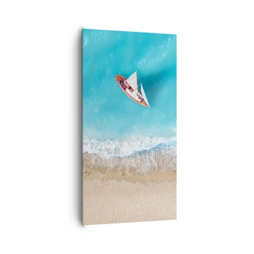 Obraz na płótnie - Na granicy błękitu i złota - 65x120 cm