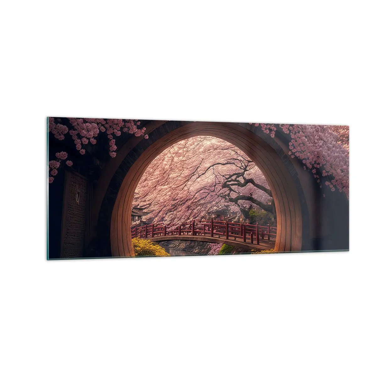 Obraz na szkle - Japońska wiosna - 100x40 cm