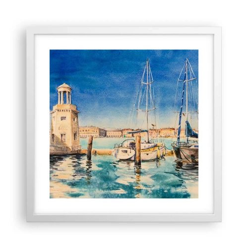 Plakat w białej ramie - Słoneczna laguna - 40x40 cm