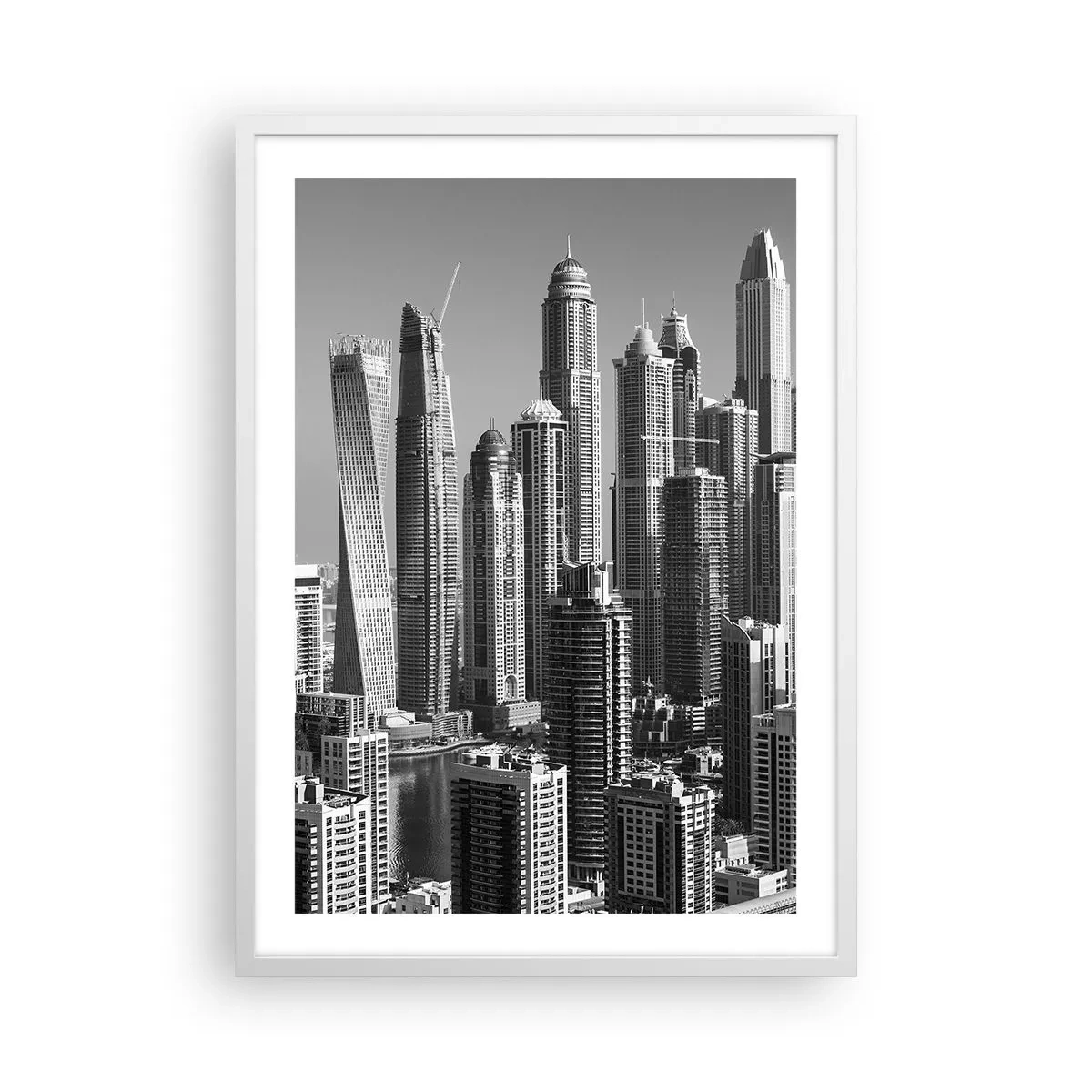 Plakat w białej ramie - Miasto nad pustynią - 50x70 cm