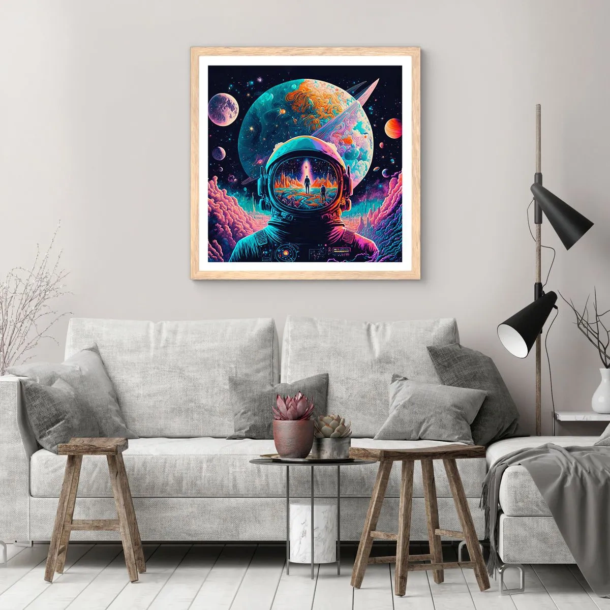 Plakat w ramie jasny dąb - Filozofom się nie śniło - 50x50 cm