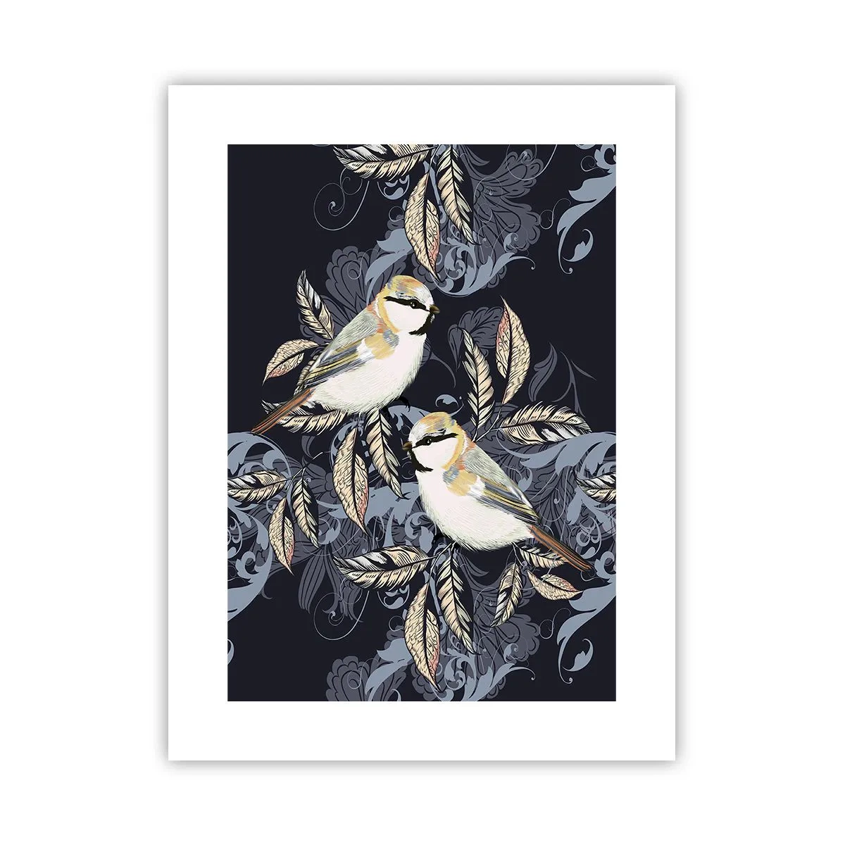 Plakat - Żółto-błękitny trel - 30x40 cm