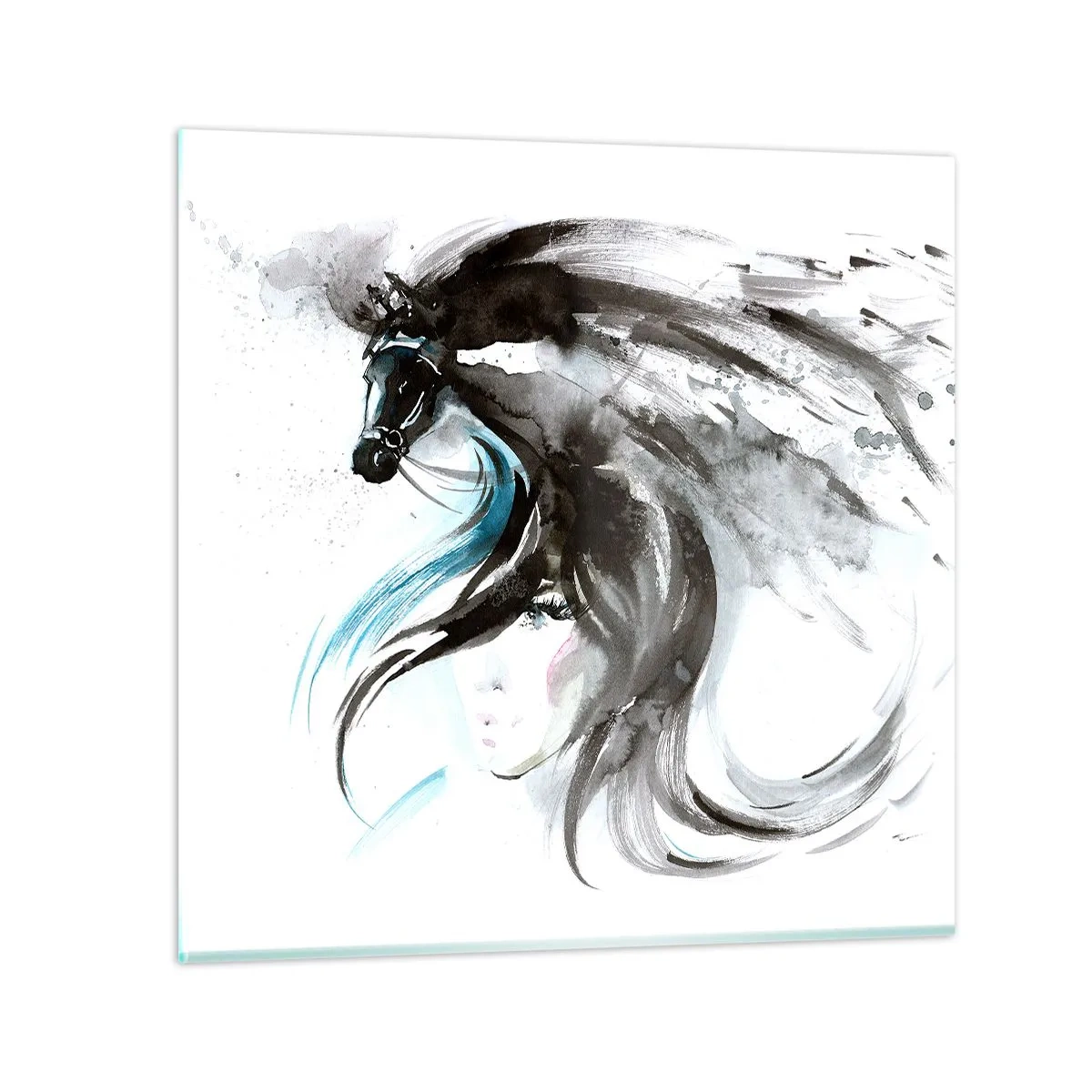 Obraz na szkle - Galop Czarnego Księcia - 50x50 cm