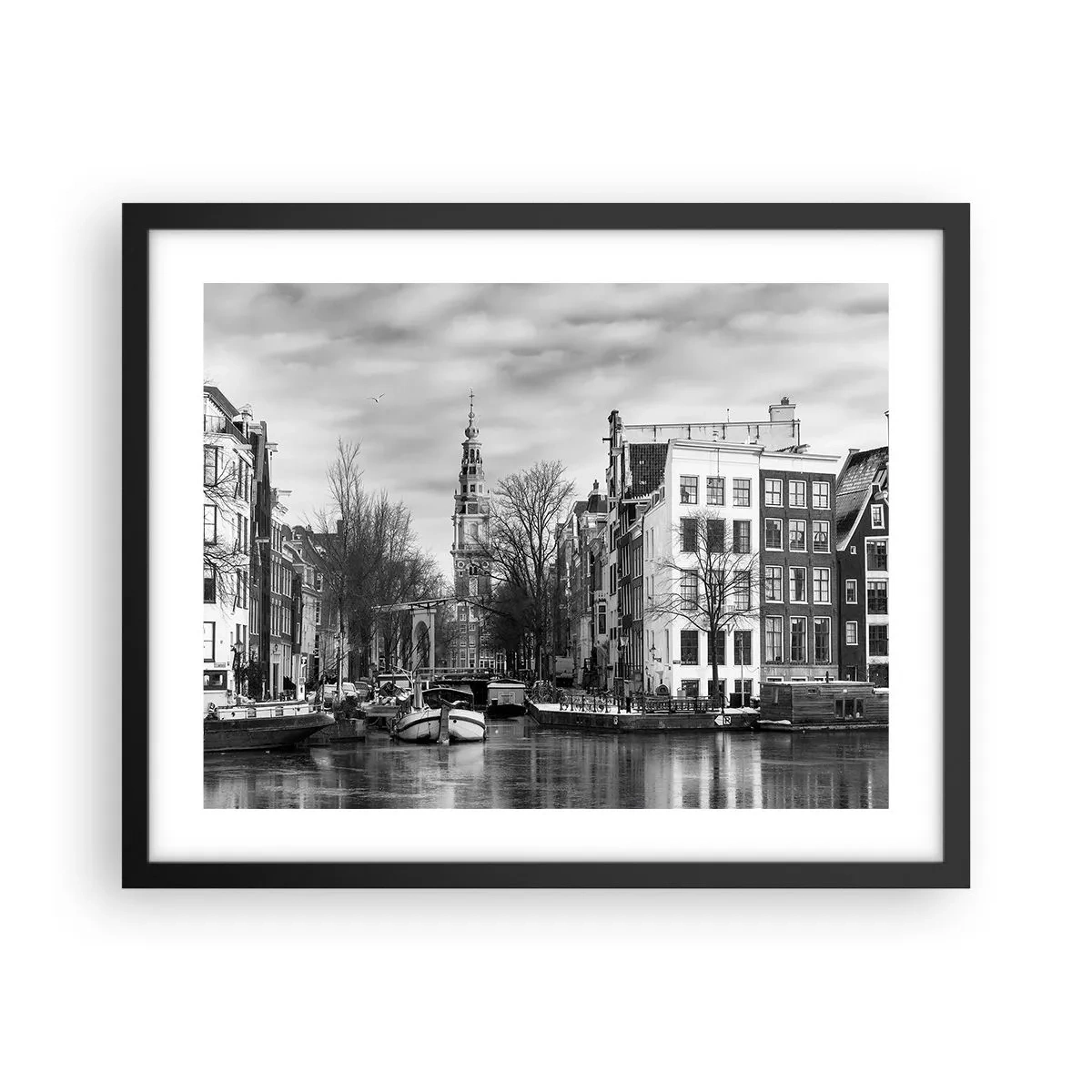 Plakat w czarnej ramie - Amsterdamskie klimaty - 50x40 cm