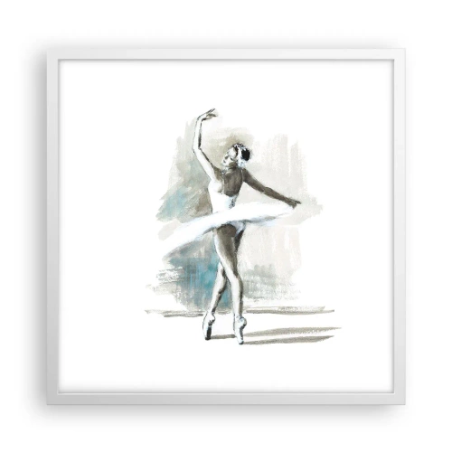 Plakat w białej ramie - Zaklęta w łabędzia - 50x50 cm