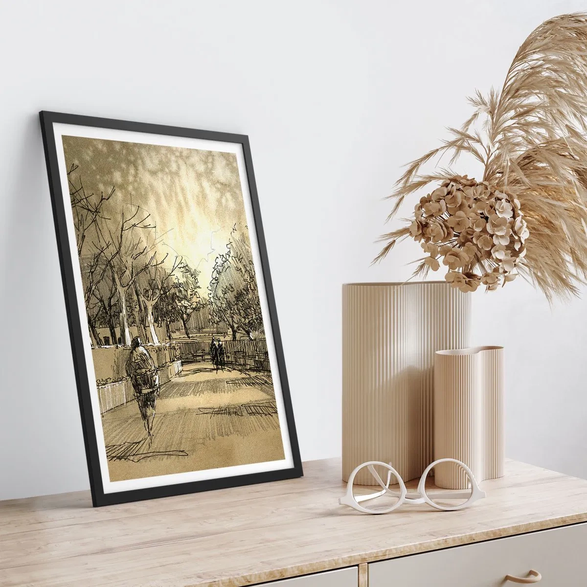 Plakat w czarnej ramie - Piórkiem zatrzymana chwila - 30x40 cm