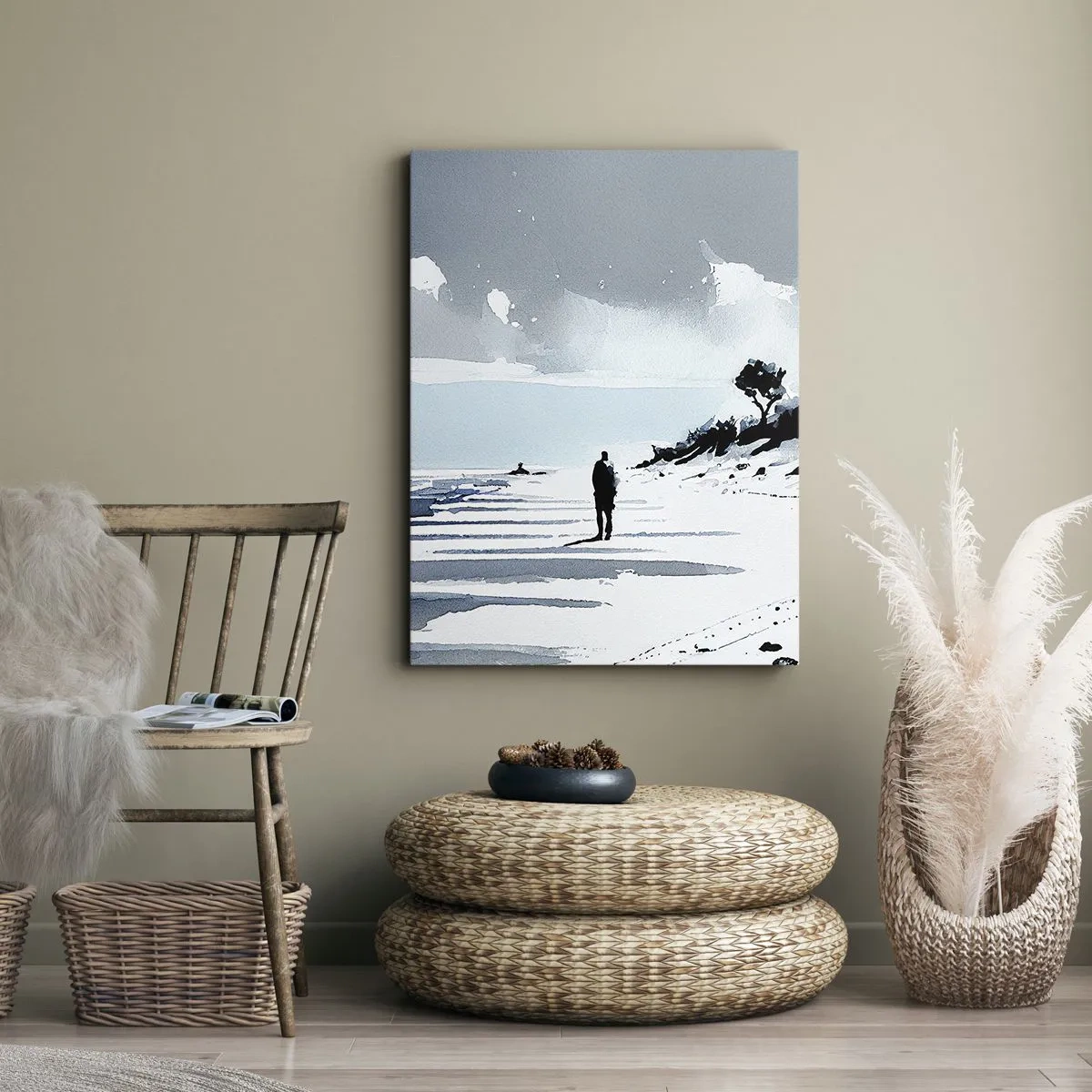 Obraz na płótnie - Sam na sam - 45x80 cm