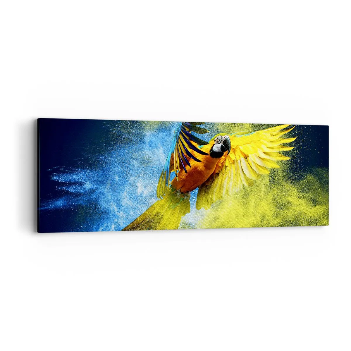 Obraz na płótnie - W błękitno-złotym pyle - 90x30 cm