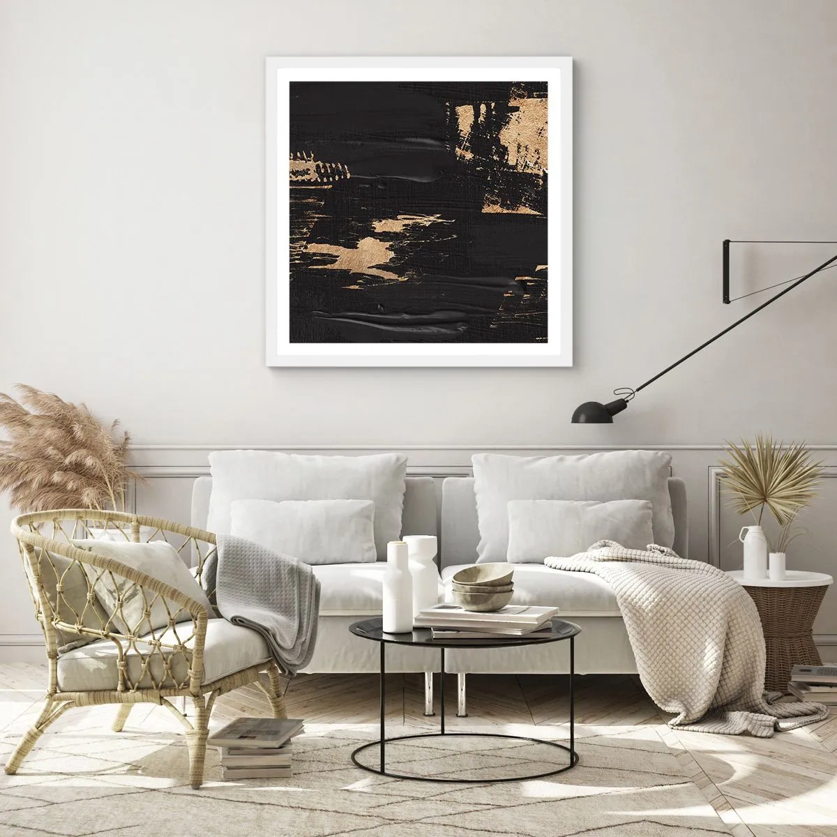 Plakat w białej ramie - Ślad dotyku - 40x40 cm